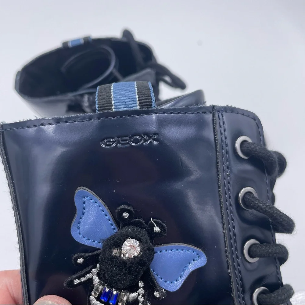 Geox Respira Gillyjaw Girls Dark Navy Combat‎ Boots in Size 34 / 3